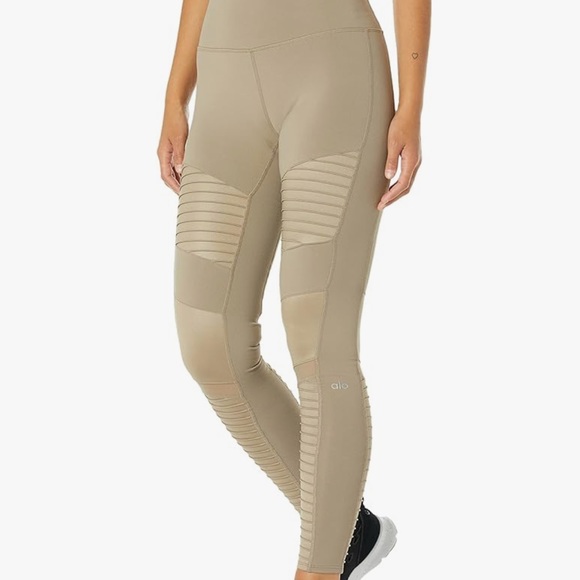 New ALO YOGA Moto leggings gravel glossy small - Picture 1 of 4